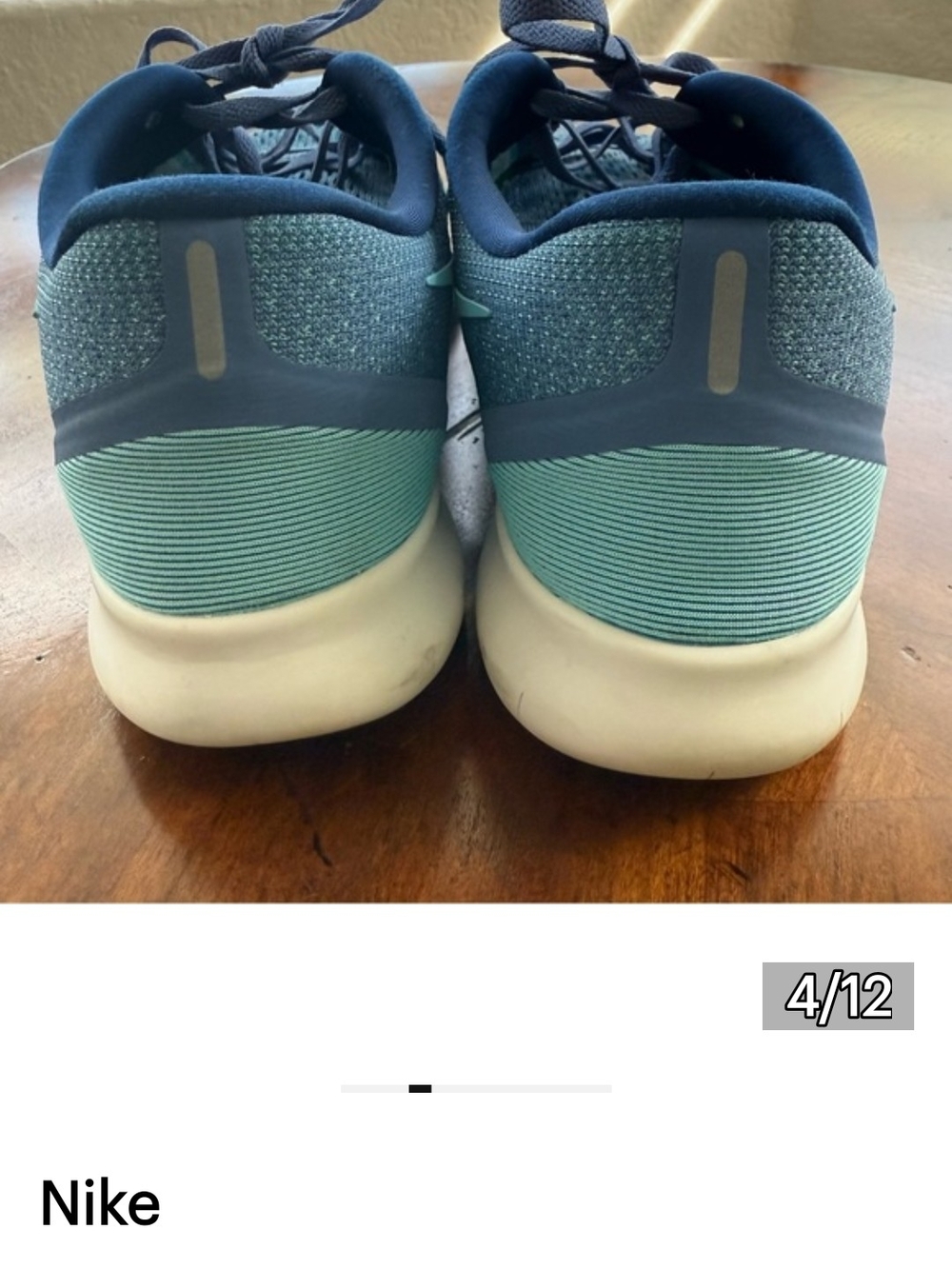 Nike Blue Running Shoe with Aqua Swoosh - Picture 5 of 11